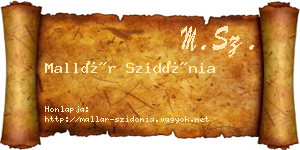 Mallár Szidónia névjegykártya